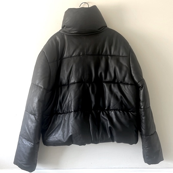 🎉HP🎉Zadig & Voltaire Kery Cropped Leather Puffer Jacket - Picture 3 of 9